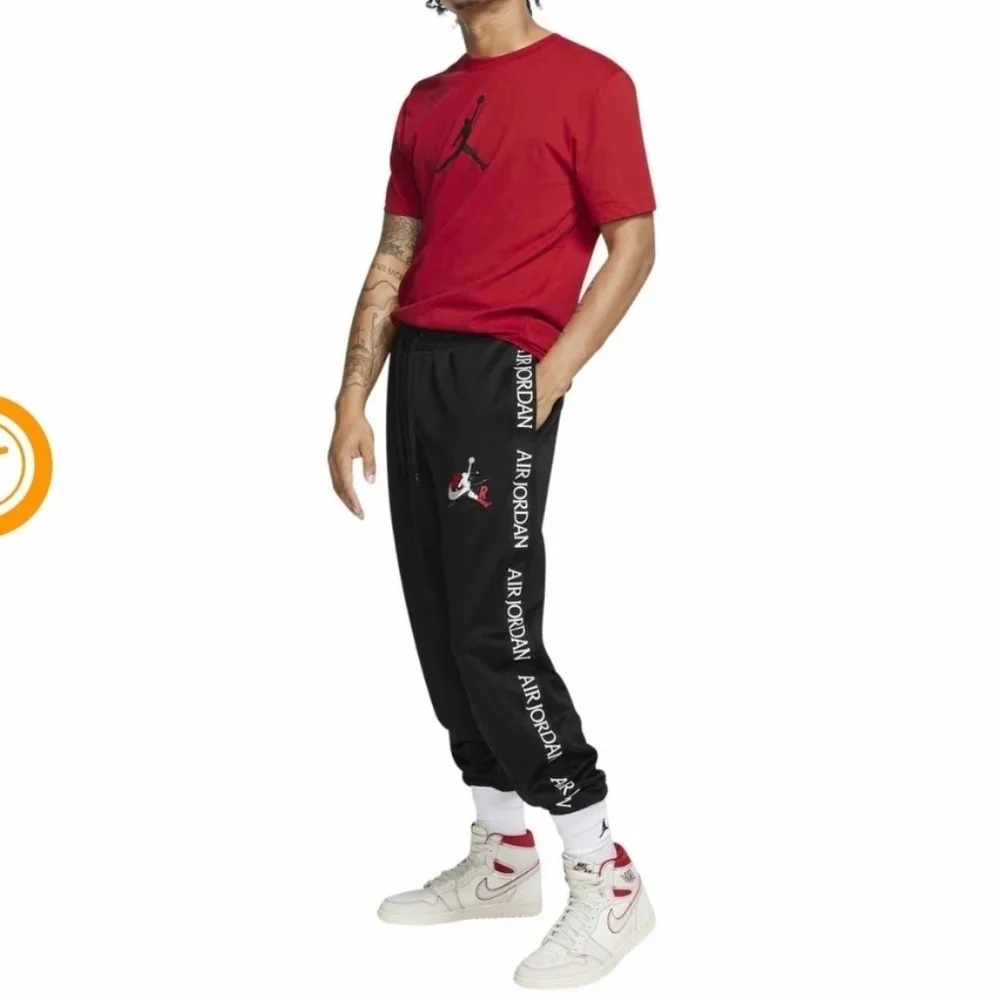 NIKE AIR JORDAN Jumpman Classics Tricot Warm-Up Pants Sid Stripe Black Mens XL